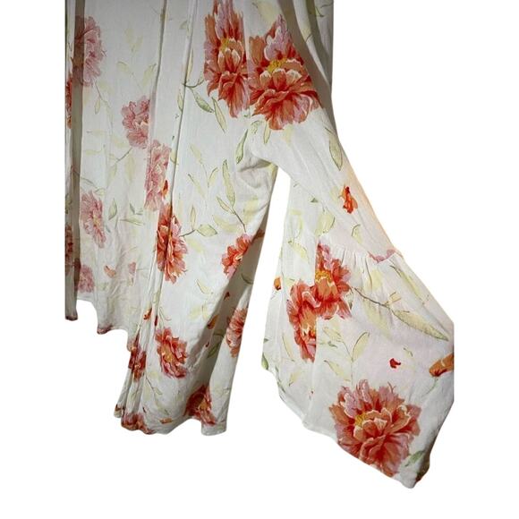Torrid Womens 0/00 Large Floral Open Front Kimono Duster Boho Western Cottage - Picture 5 of 5